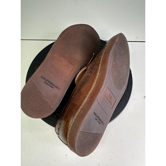 Bruno Magli Oliviero Kiltie Brown Leather Slip On Sneakers - Size 10 M - Picture 7 of 11